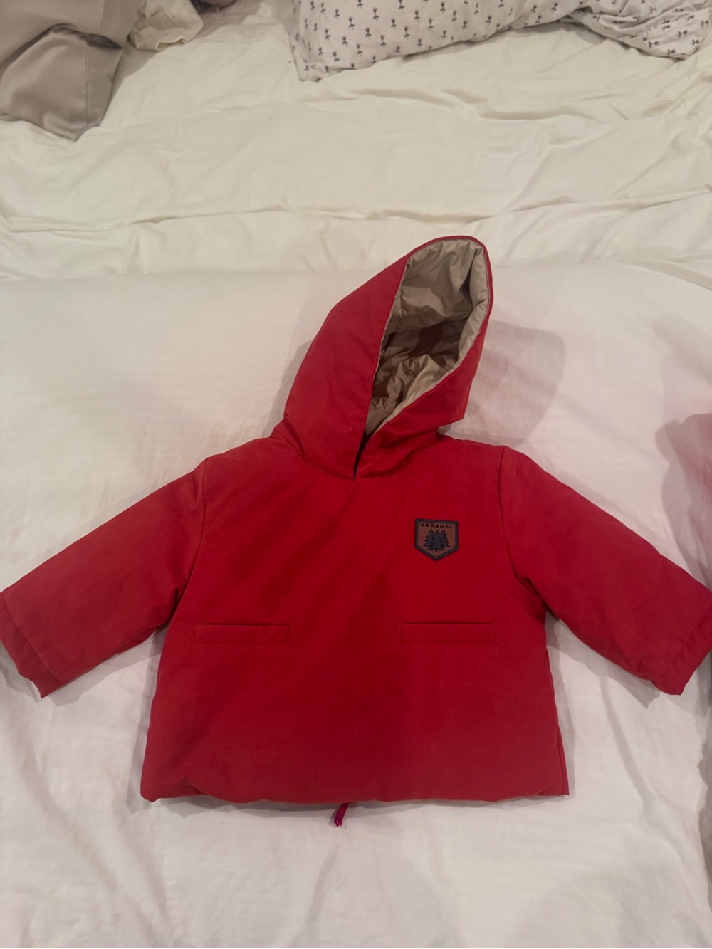 Kids Red Hooded Puffer Jacket - Lightweight Warmth